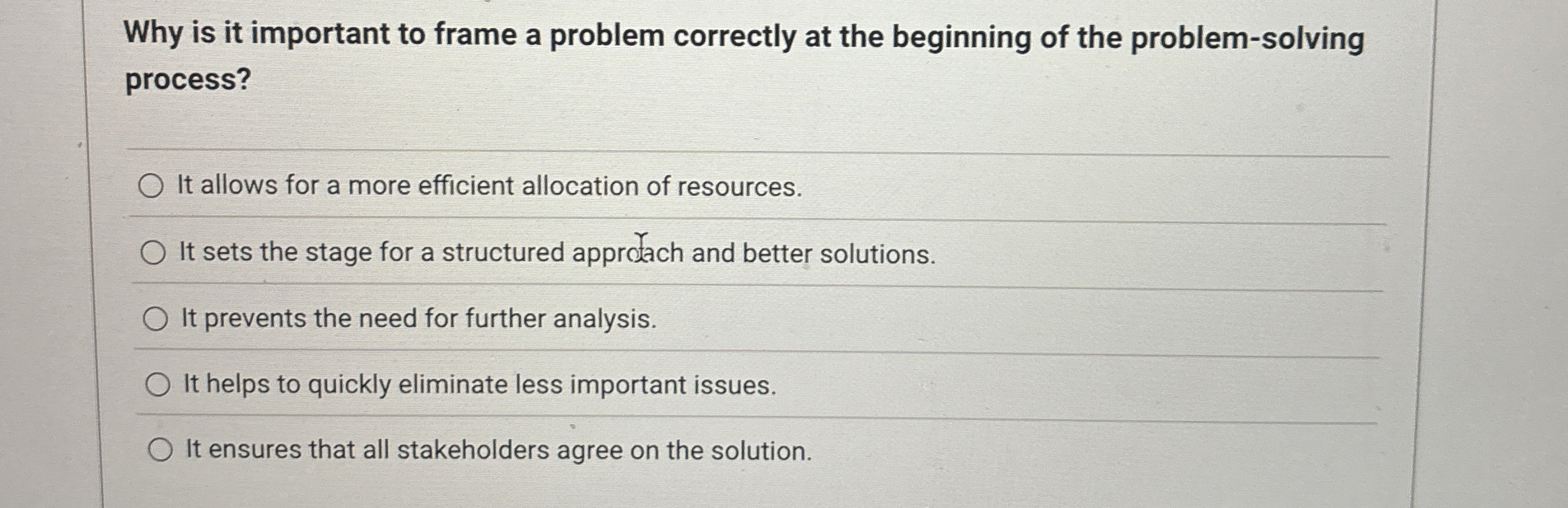  Why is it important to frame a problem correctly at the