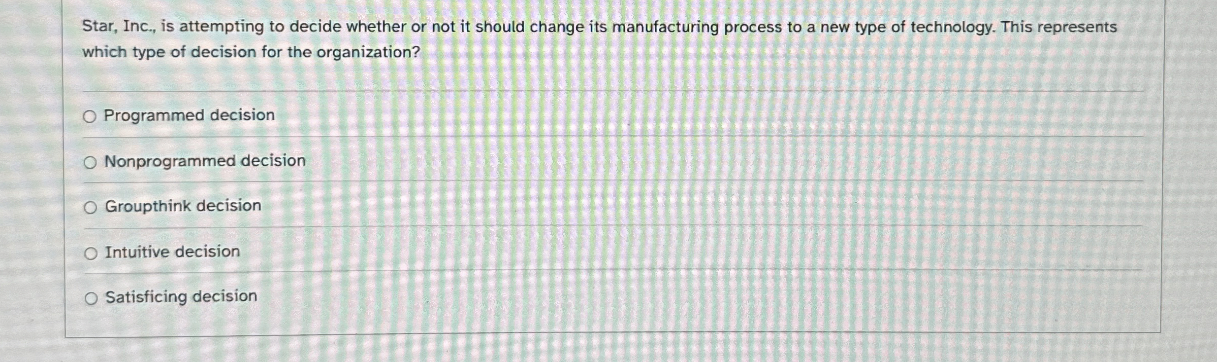  Star, Inc., is attempting to decide whether or not it should