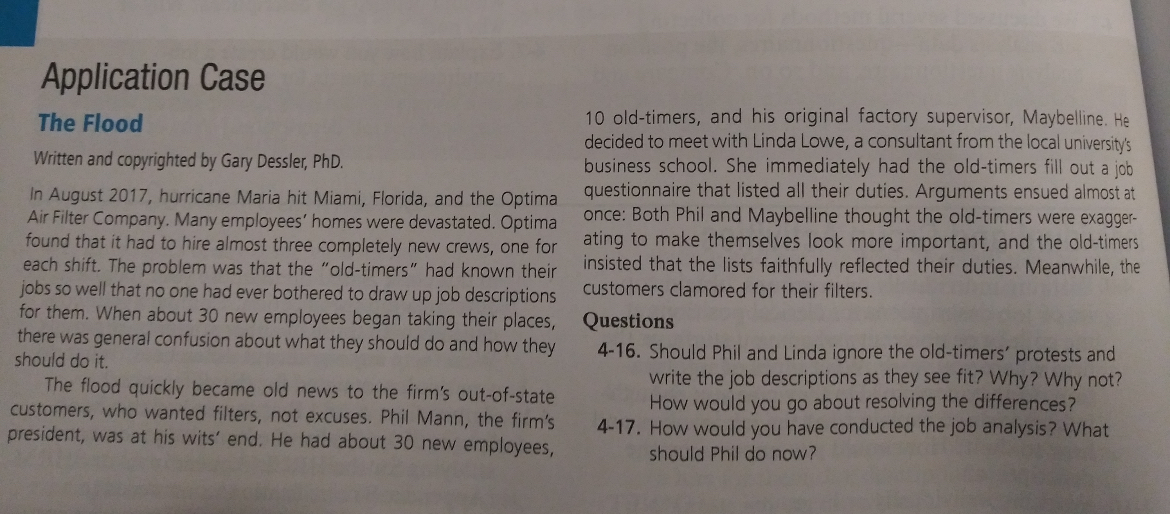  Application Case The Flood Written and copyrighted by Gary Dessler, PhD.