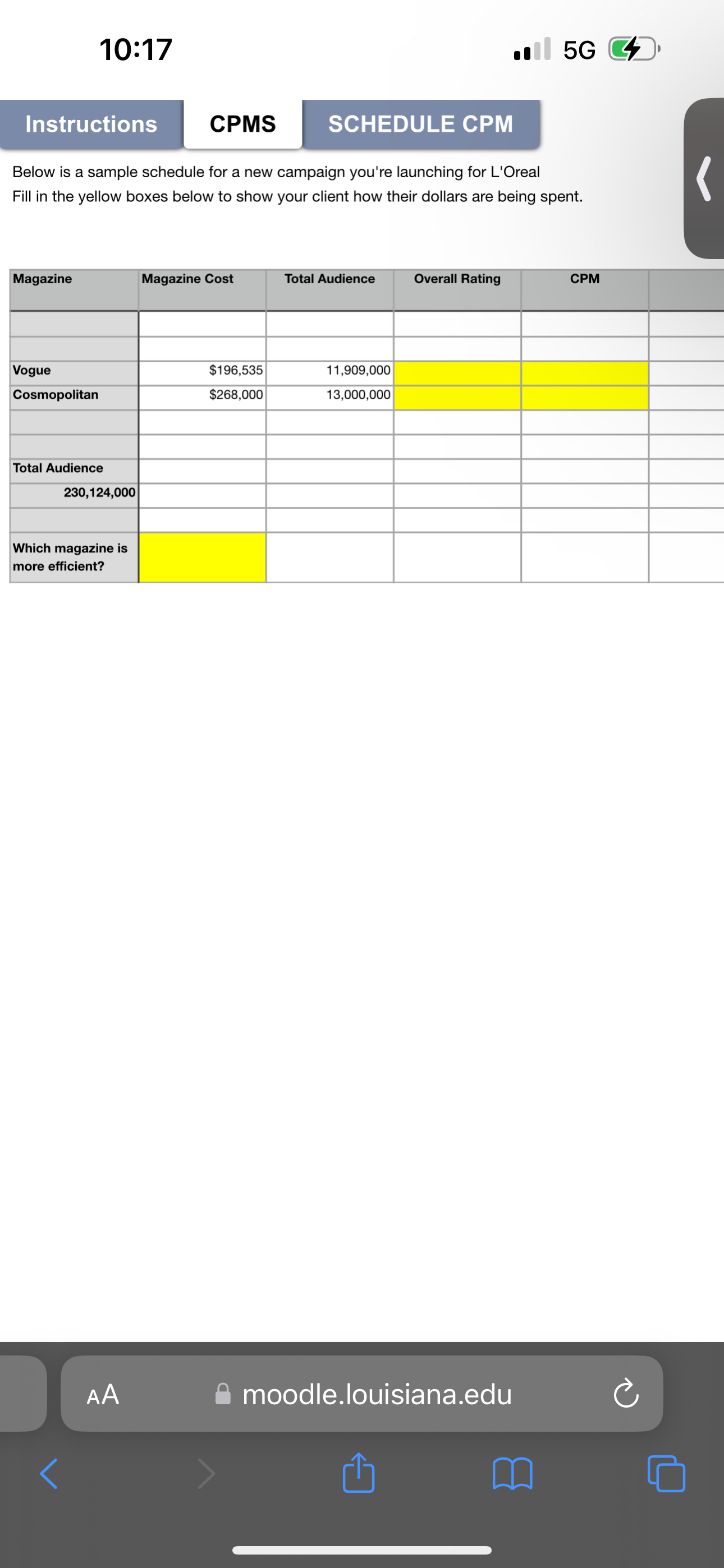  10:17 5G CPMS Below is a sample schedule for a new