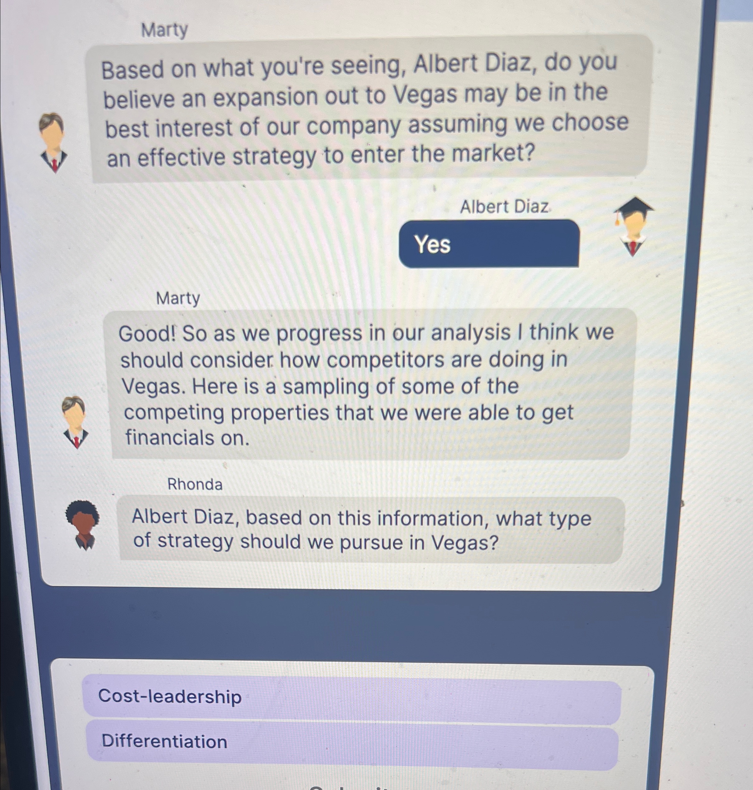  Marty Based on what you're seeing, Albert Diaz, do you believe