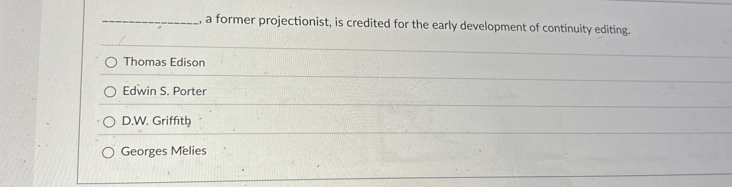  q, , a former projectionist, is credited for the early development