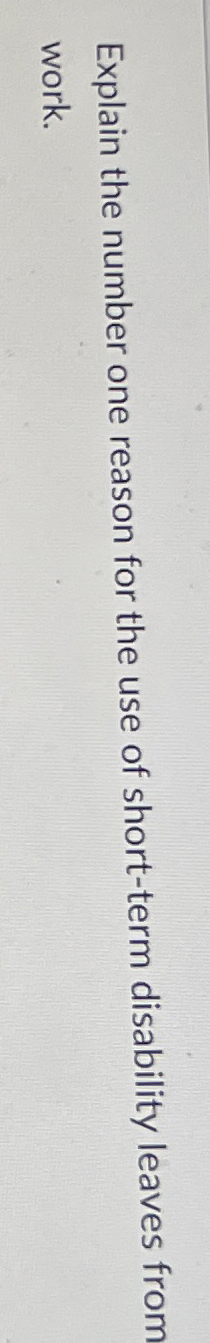  explain the number one real Explain the number one reason for