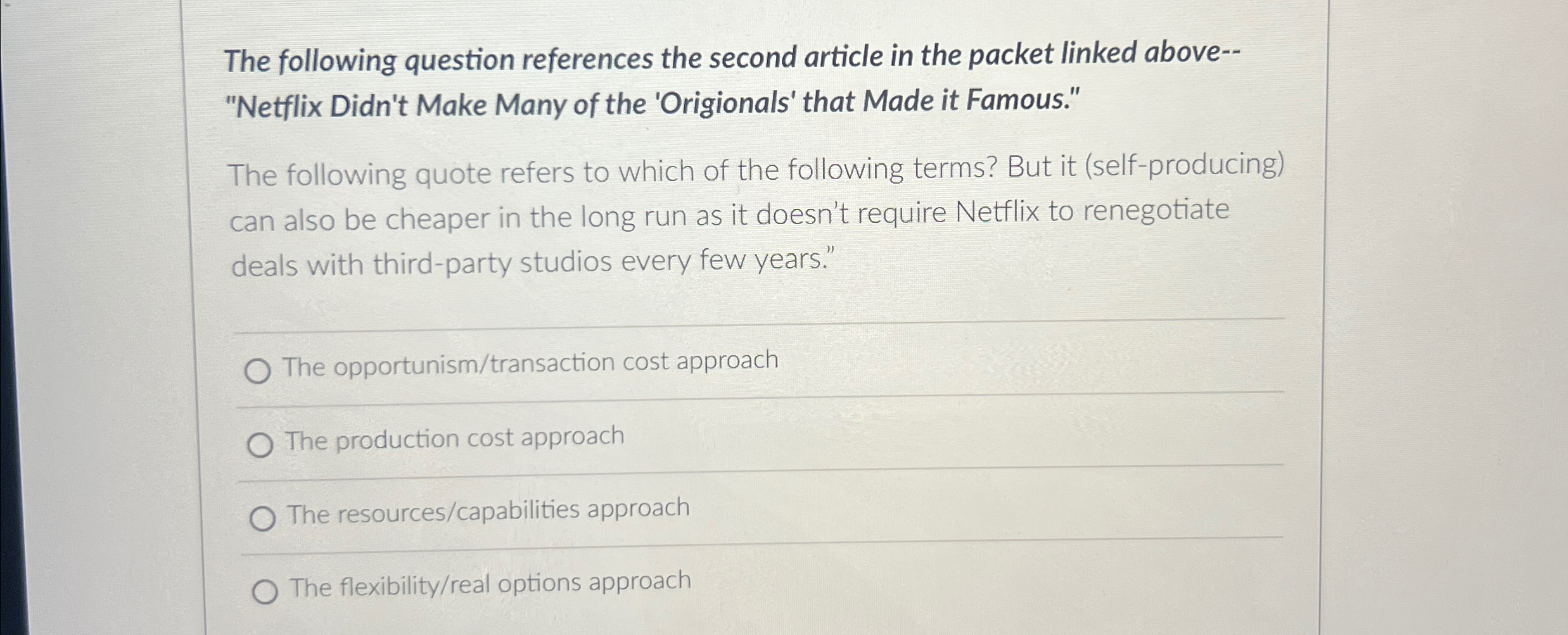  The following question references the second article in the packet linked