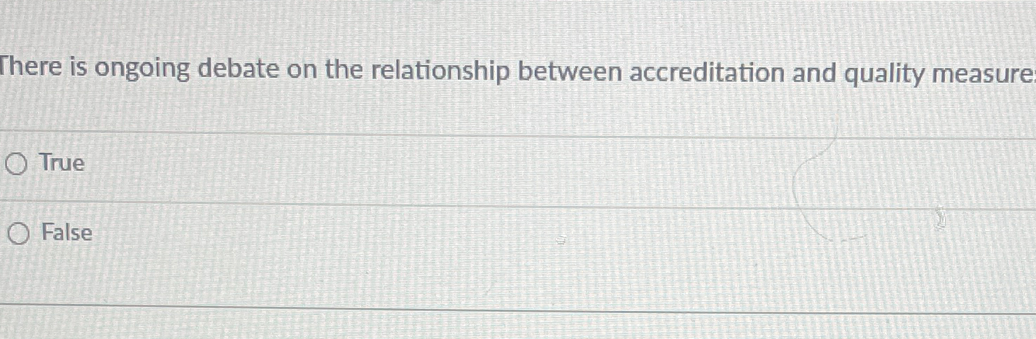  There is ongoing debate on the relationship between accreditation and quality