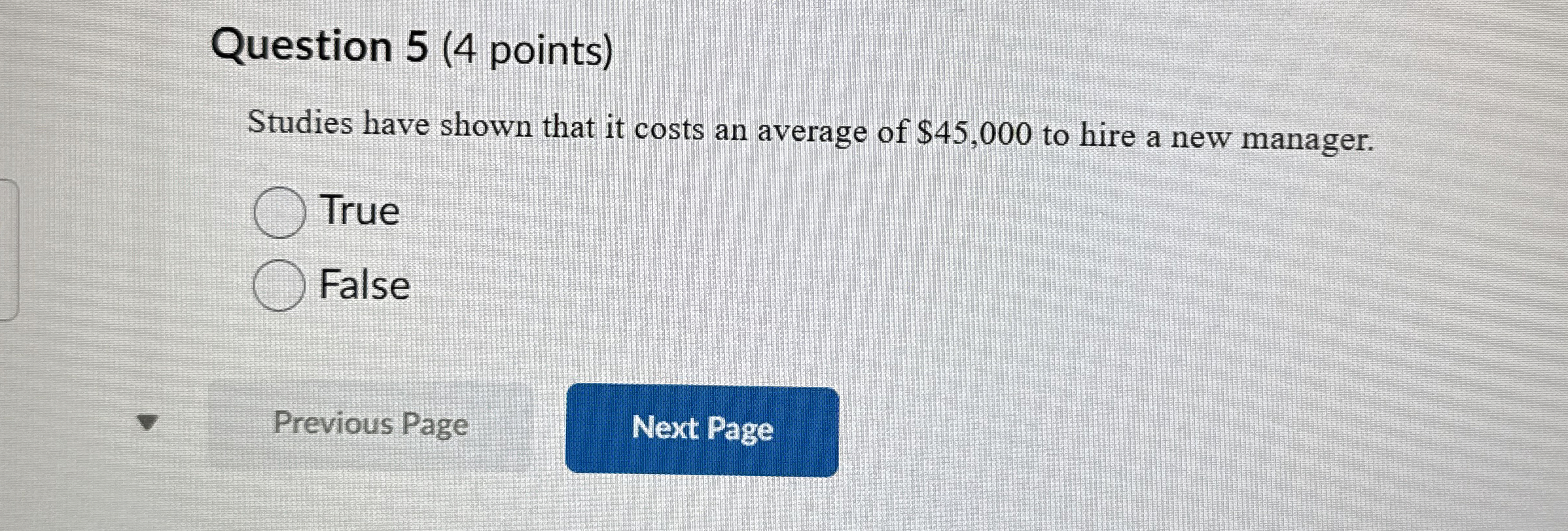  Question 5(4 points) Studies have shown that it costs an average