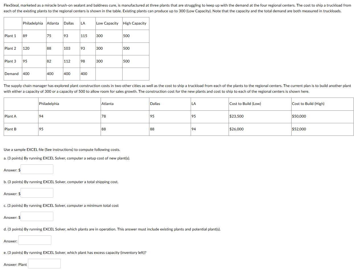  Pls help break the solution down into steps to creat excel