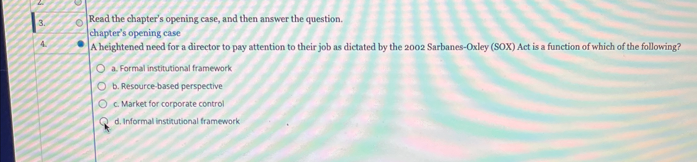  Read the chapter's opening case, and then answer the question. chapter's