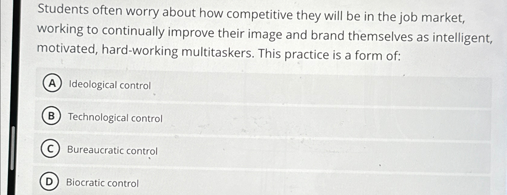  Students often worry about how competitive they will be in the