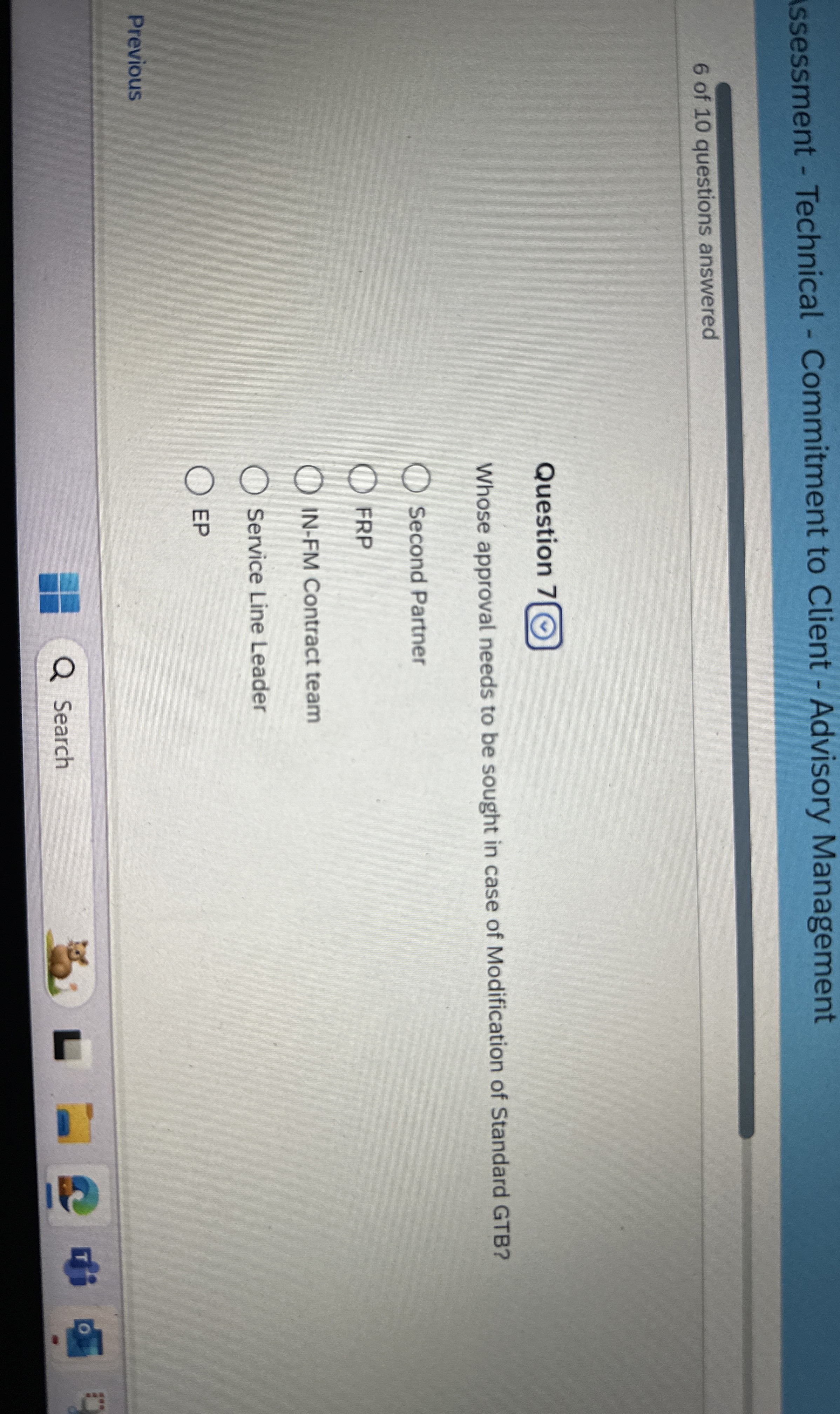  issessment - Technical - Commitment to Client - Advisory Management 6