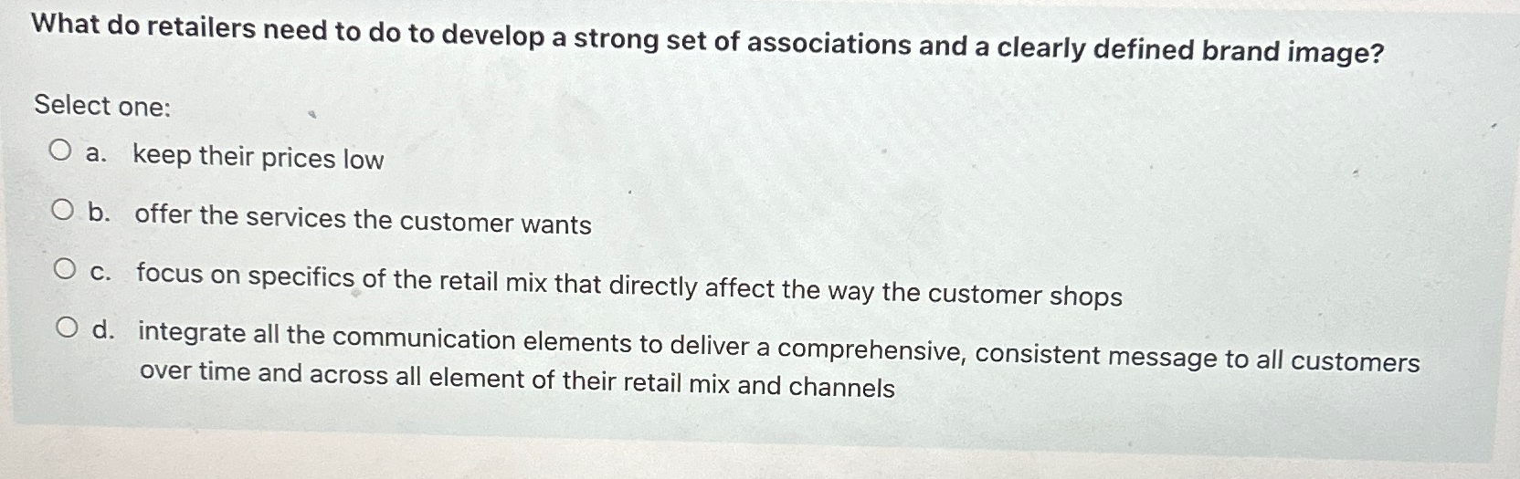  What do retailers need to do to develop a strong set