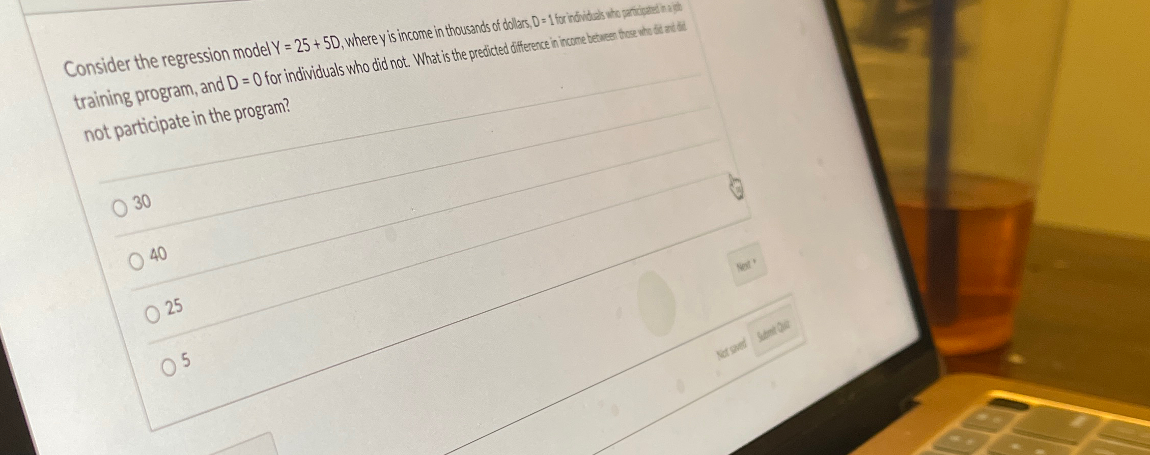  not participate in the program? 30 40 25 