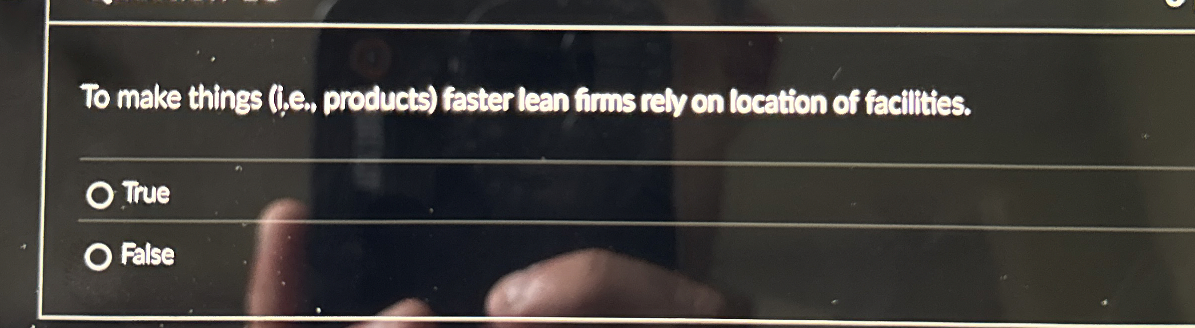  To make things (i,e, products) faster lean firms rely on location