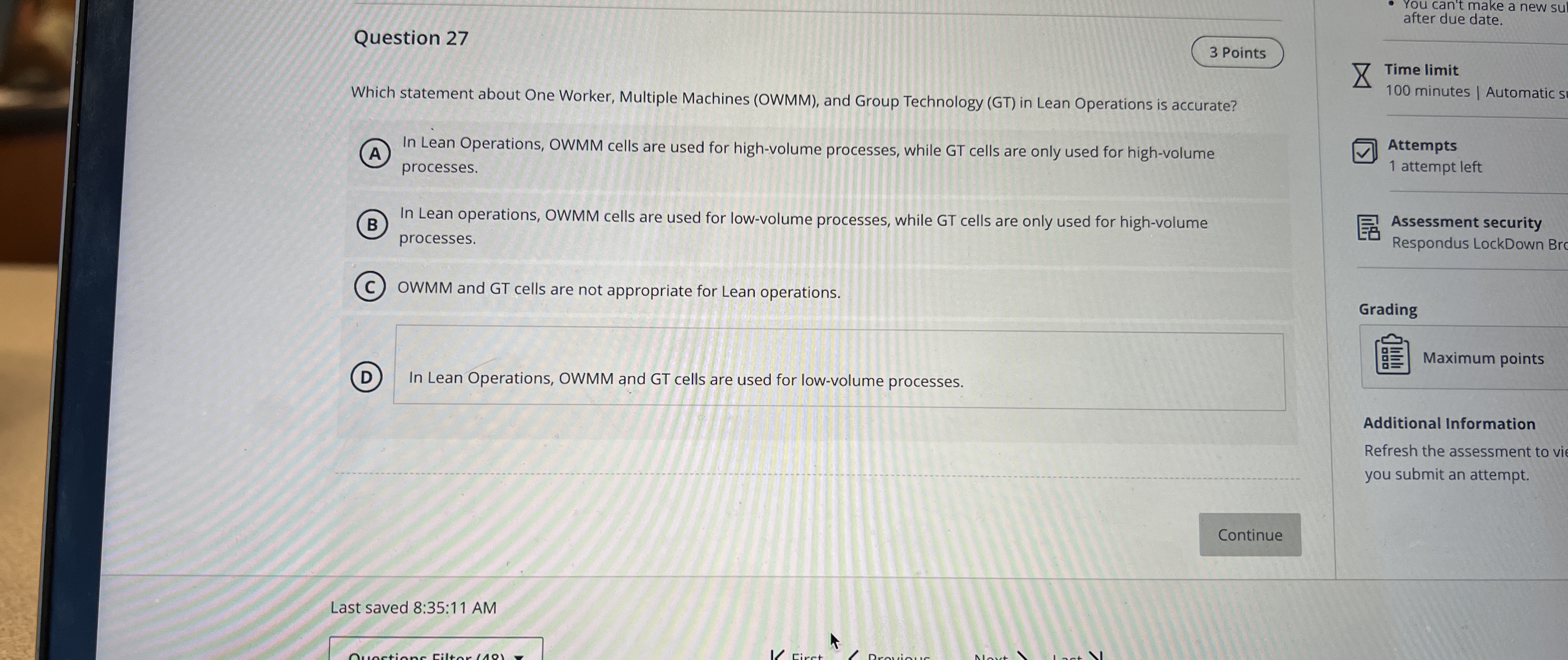  Question 27 3 Points Which statement about One Worker, Multiple Machines