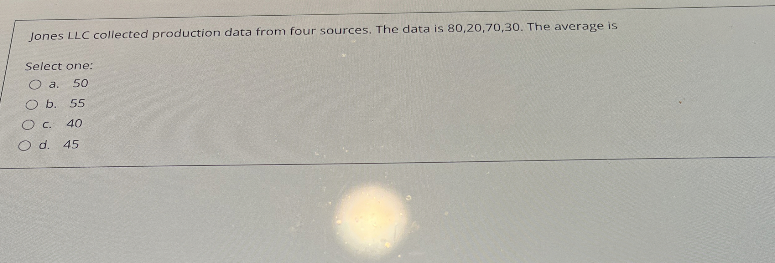  Jones LLC collected production data from four sources. The data is