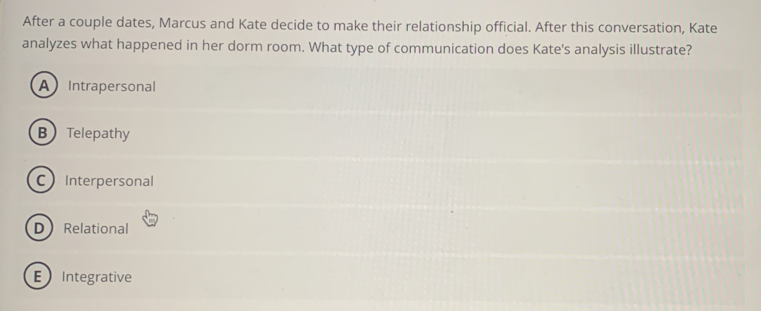  After a couple dates, Marcus and Kate decide to make their