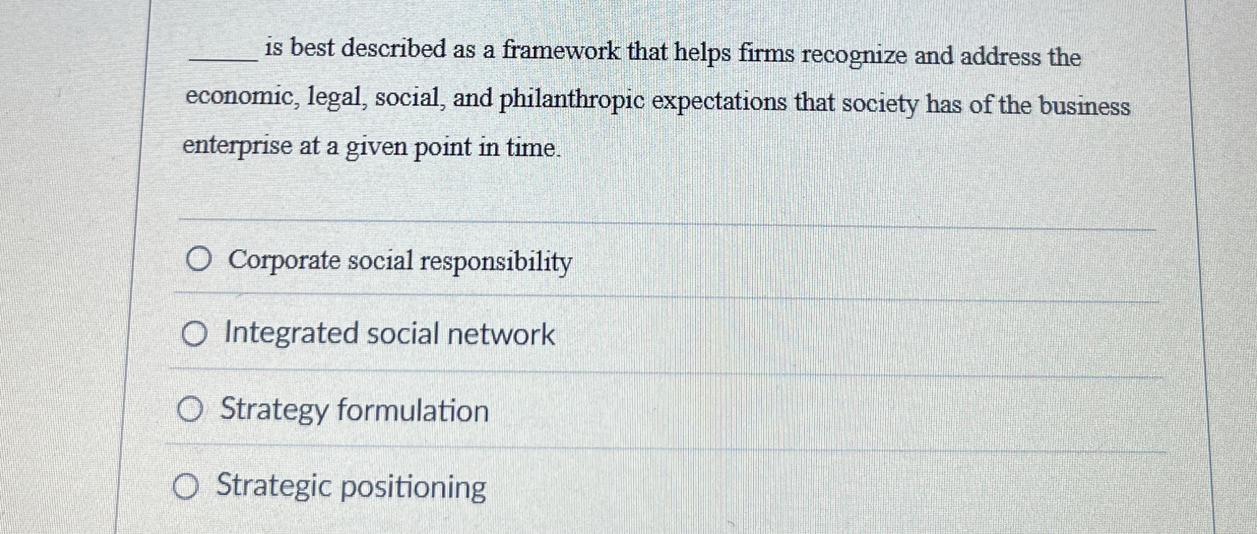  q, is best described as a framework that helps firms recognize