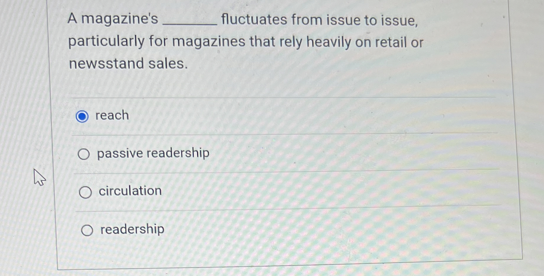  A magazine's q, fluctuates from issue to issue, particularly for magazines