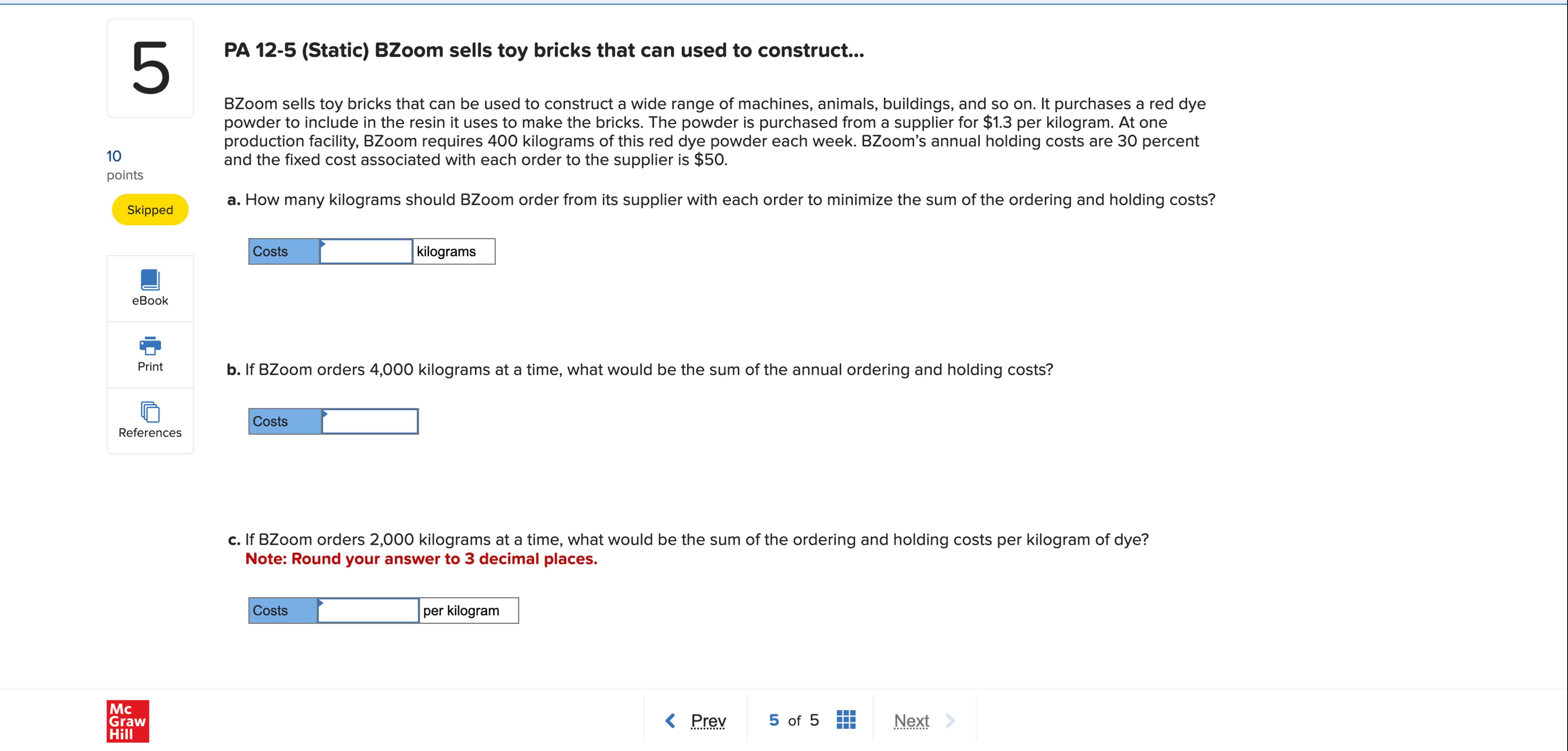  PA 12-5(Static) BZoom sells toy bricks that can used to construct...