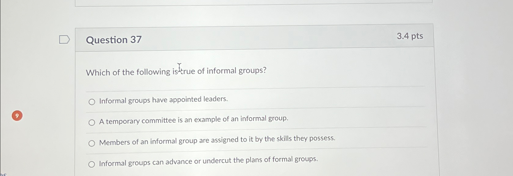  Question 37 3.4pts Which of the following is 2 rue of