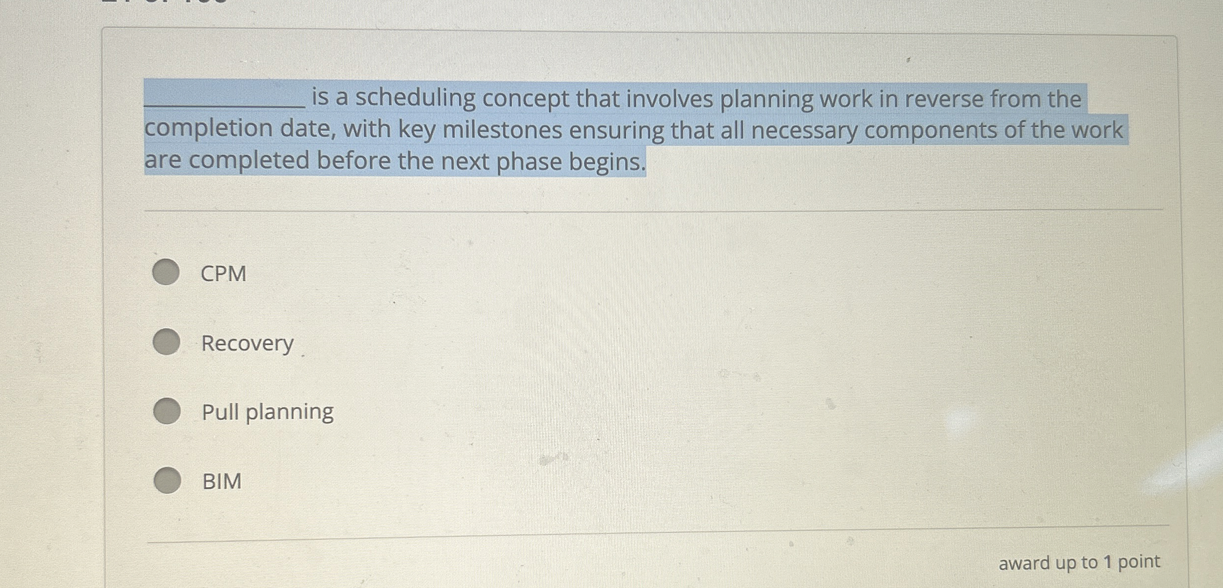  q, is a scheduling concept that involves planning work in reverse