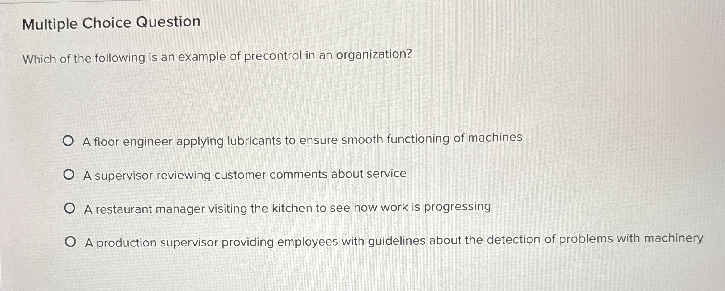  Multiple Choice Question Which of the following is an example of