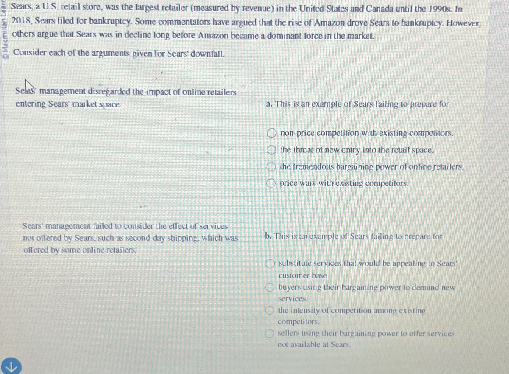  Sears, a U.S. retail store, was the largest retailer (measured by