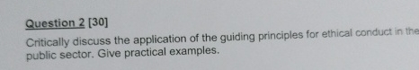  Question 2[30] Critically discuss the application of the guiding principles for
