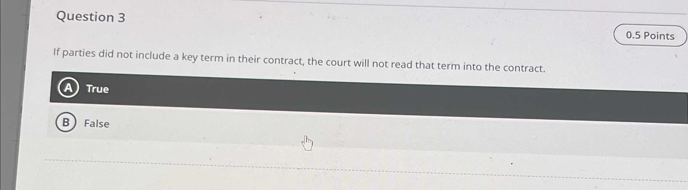  Question 3 0.5 Points If parties did not include a key