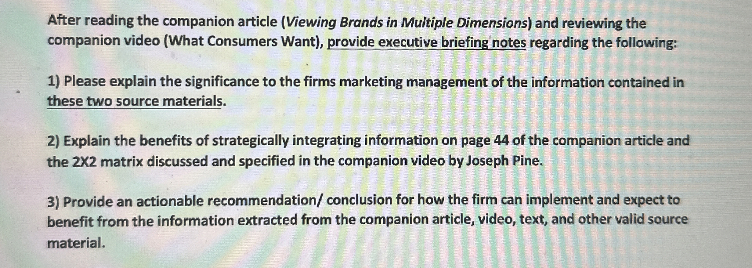  After reading the companion article (Viewing Brands in Multiple Dimensions) and