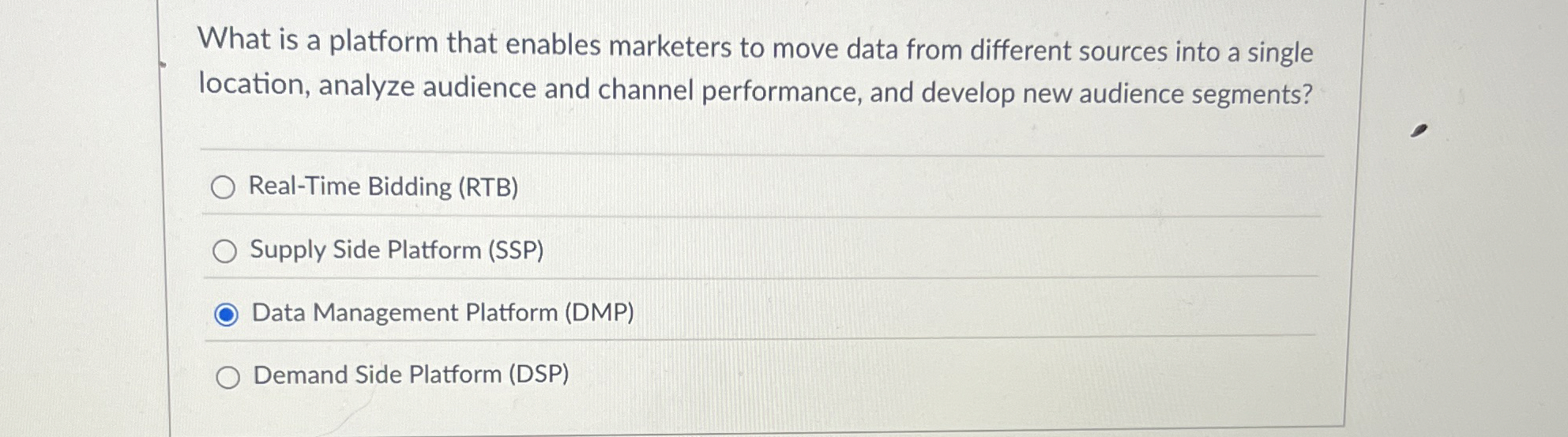  What is a platform that enables marketers to move data from