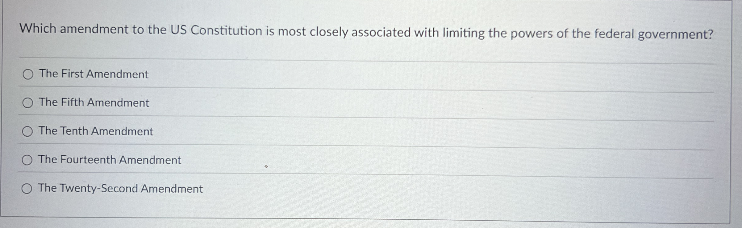  Which amendment to the US Constitution is most closely associated with