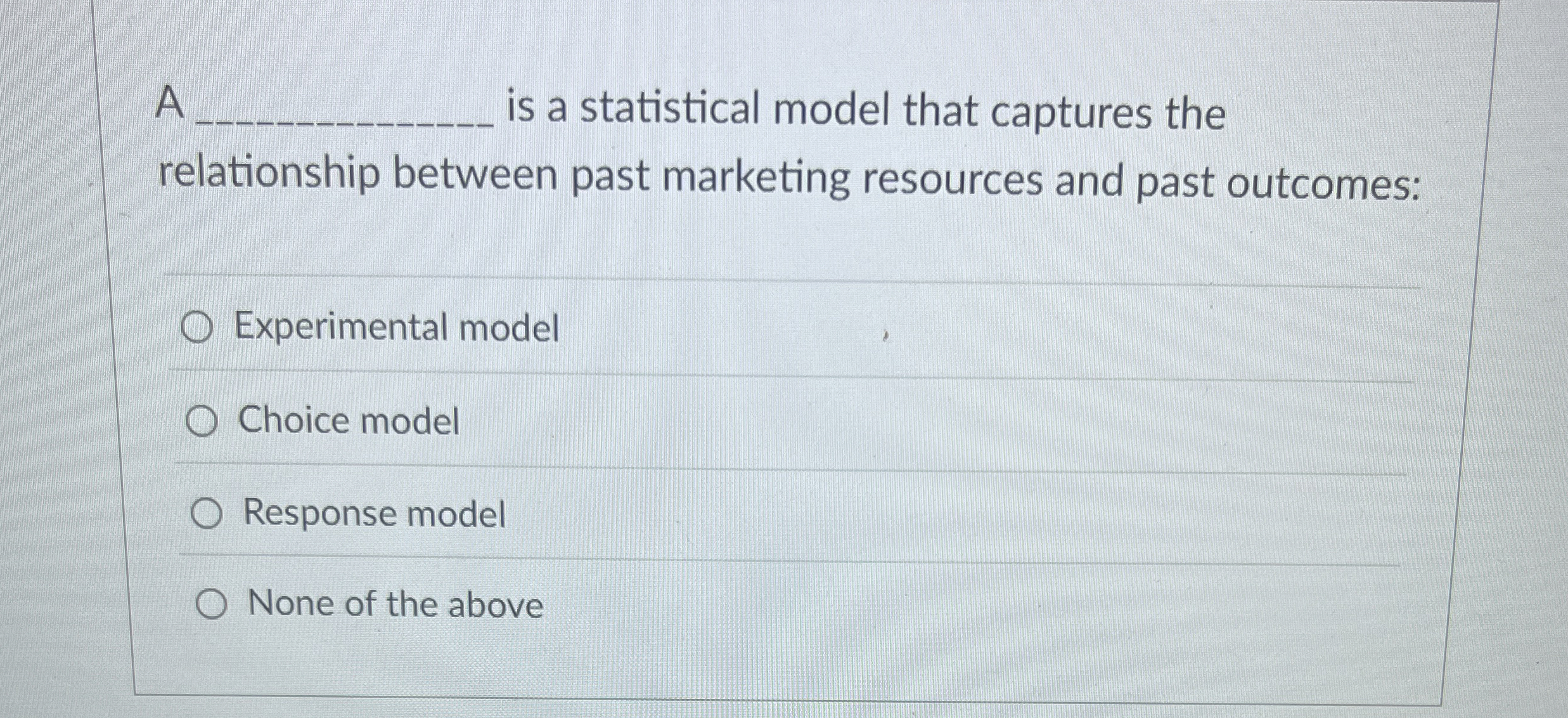  A is a statistical model that captures the relationship between past