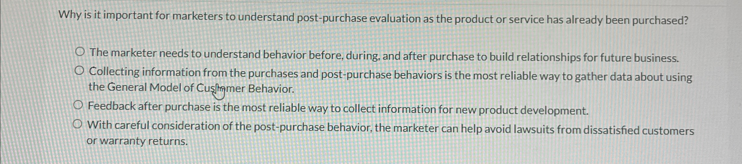  Why is it important for marketers to understand post-purchase evaluation as