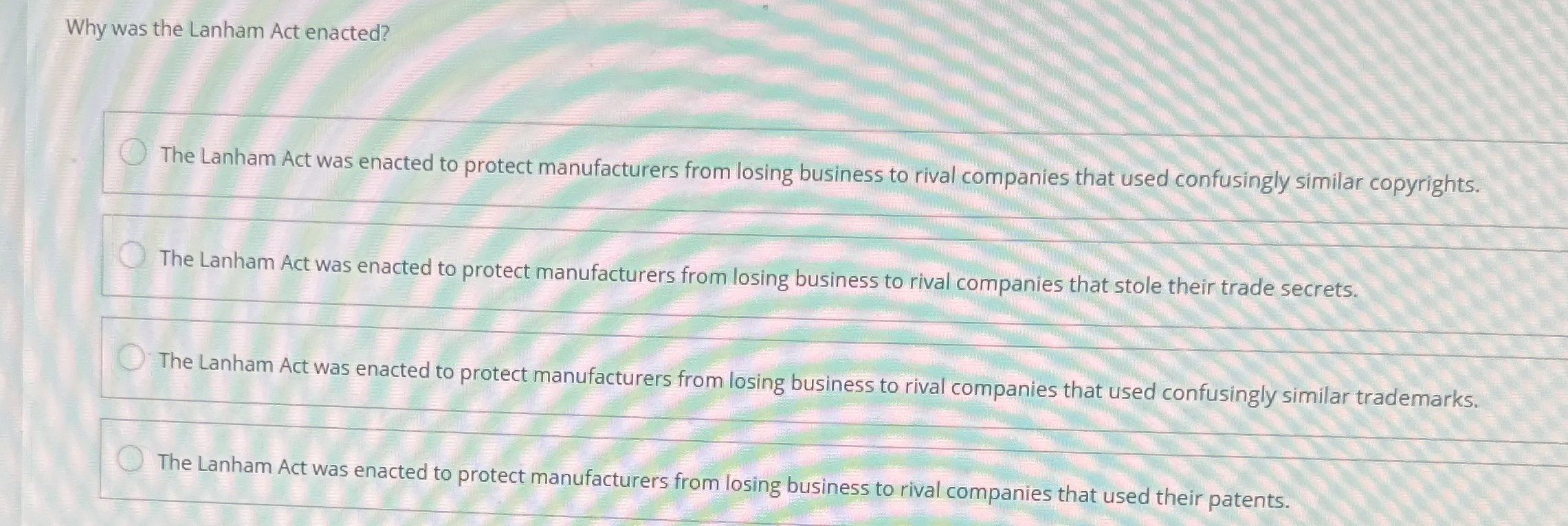  Why was the Lanham Act enacted? The Lanham Act was enacted