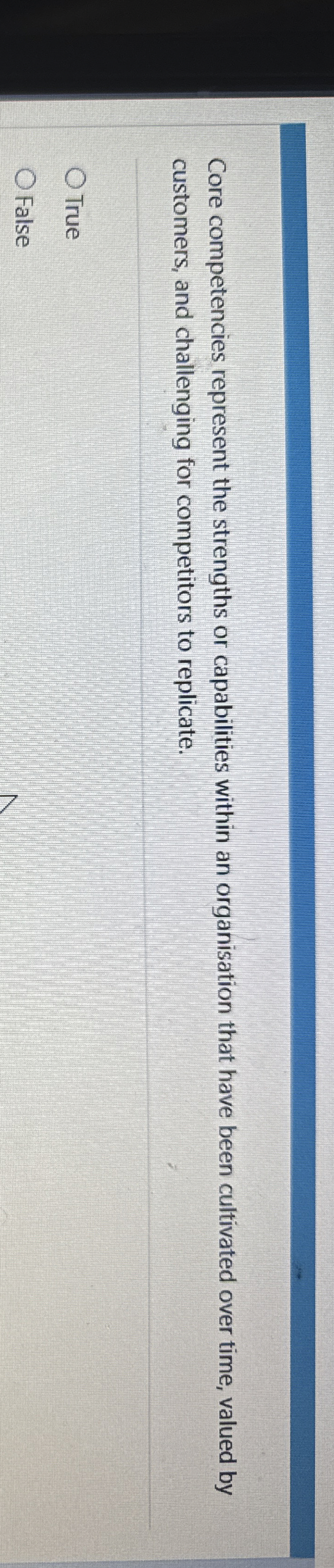  Core competencies represent the strengths or capabilities within an organisation that