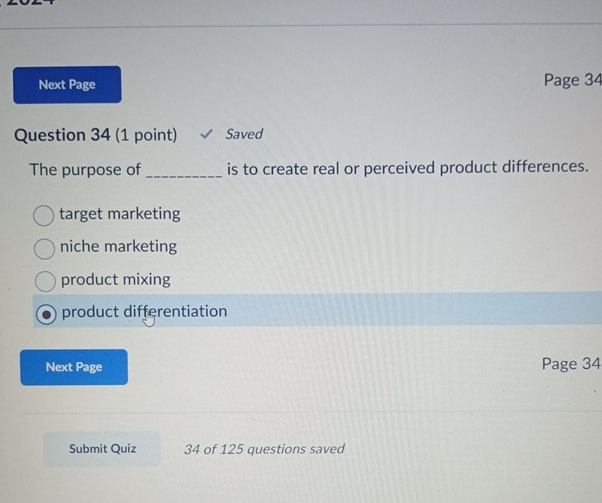  Question 34(1 point) Saved The purpose of is to create real