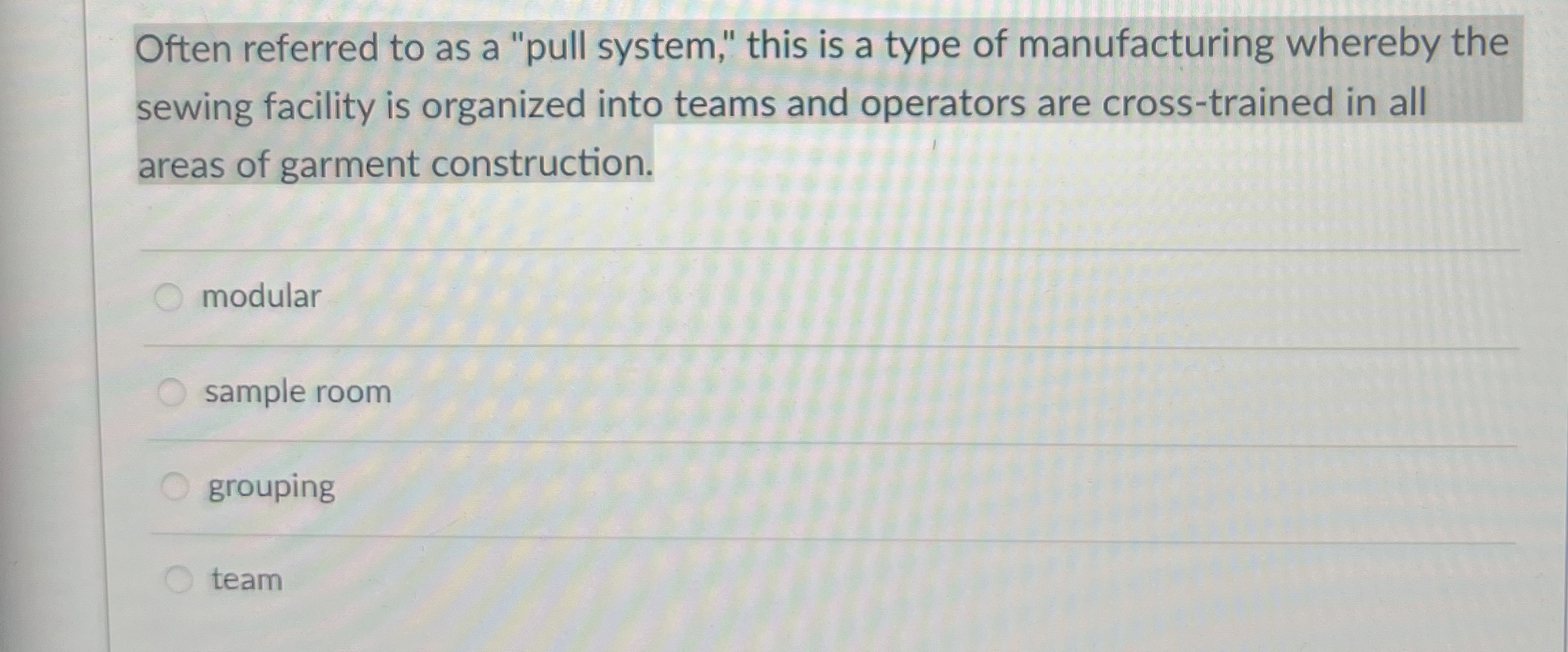  Often referred to as a "pull system," this is a type