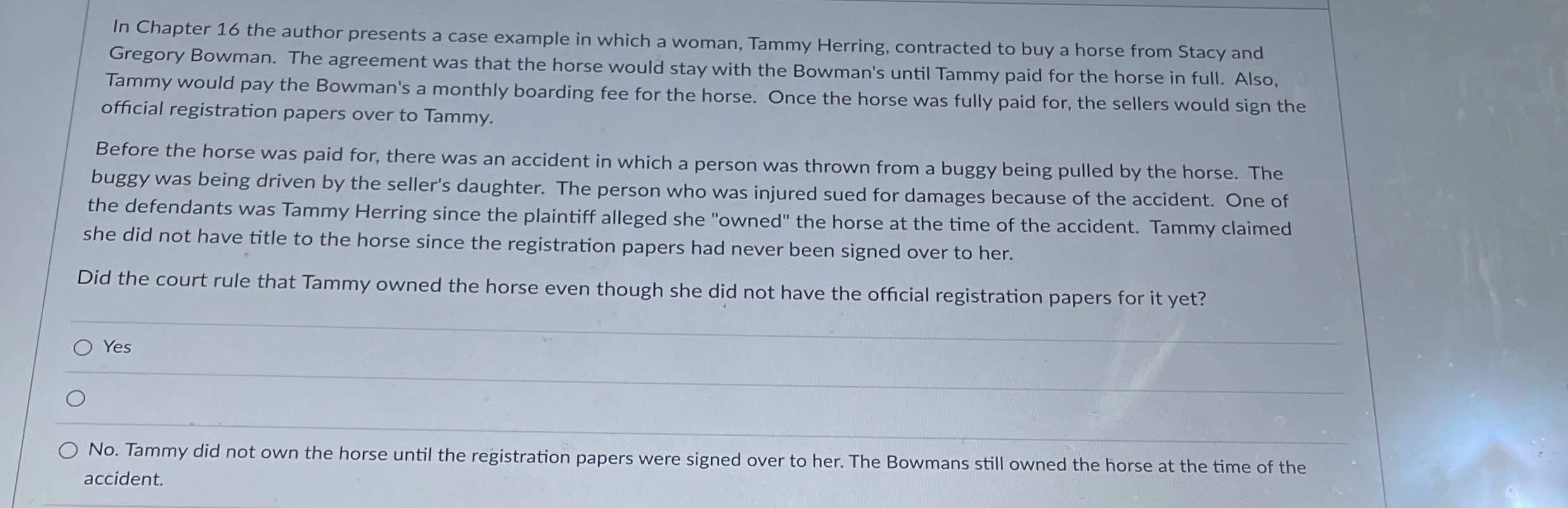  In Chapter 16 the author presents a case example in which