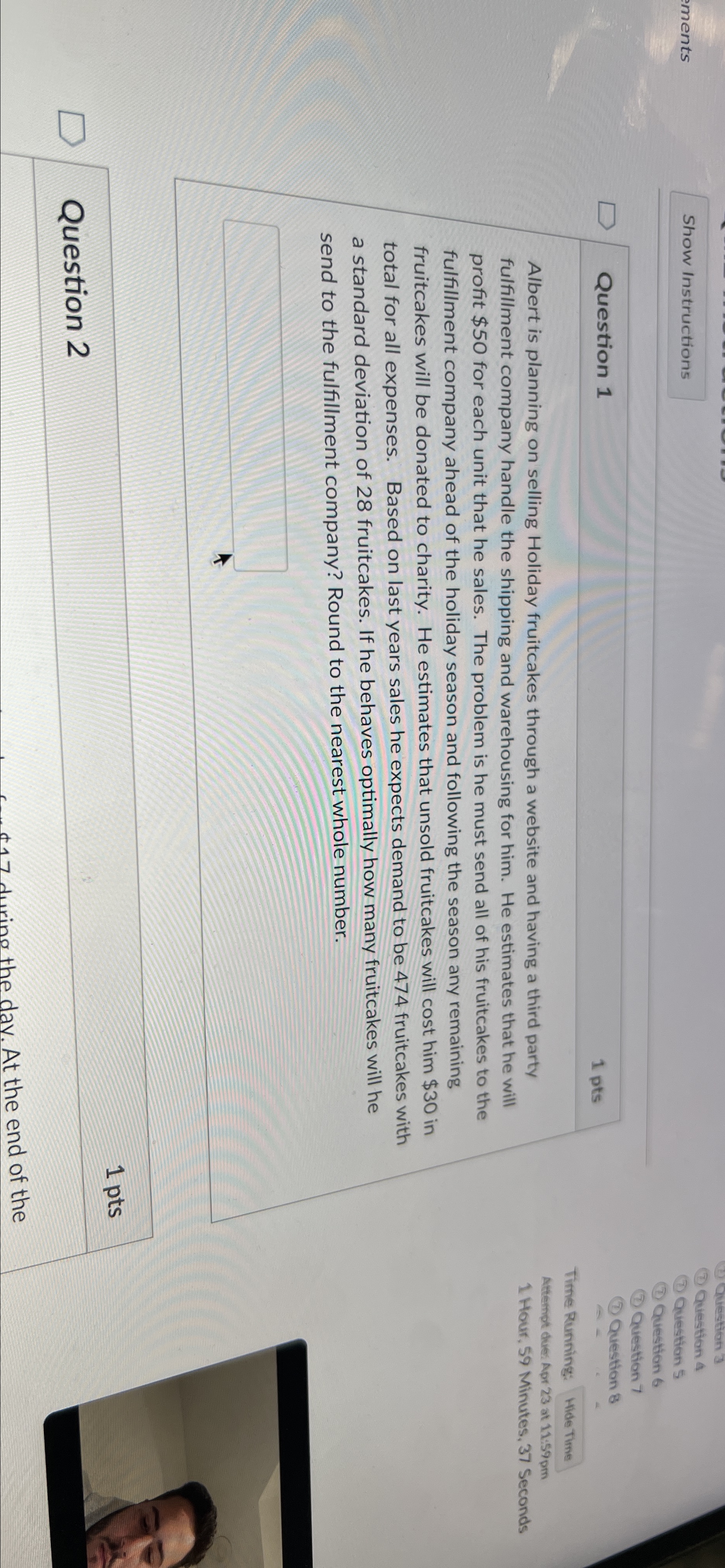  Show Instructions (2) Question 3 (7) Question 4 (7) Question 5