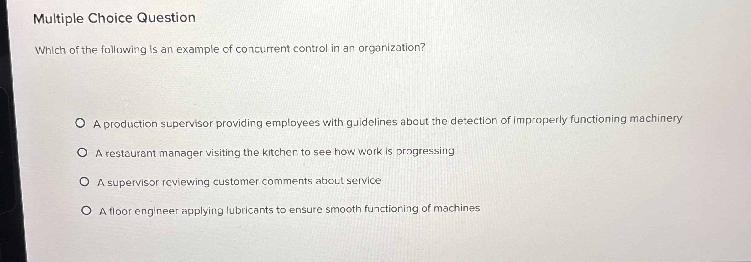  Multiple Choice Question Which of the following is an example of