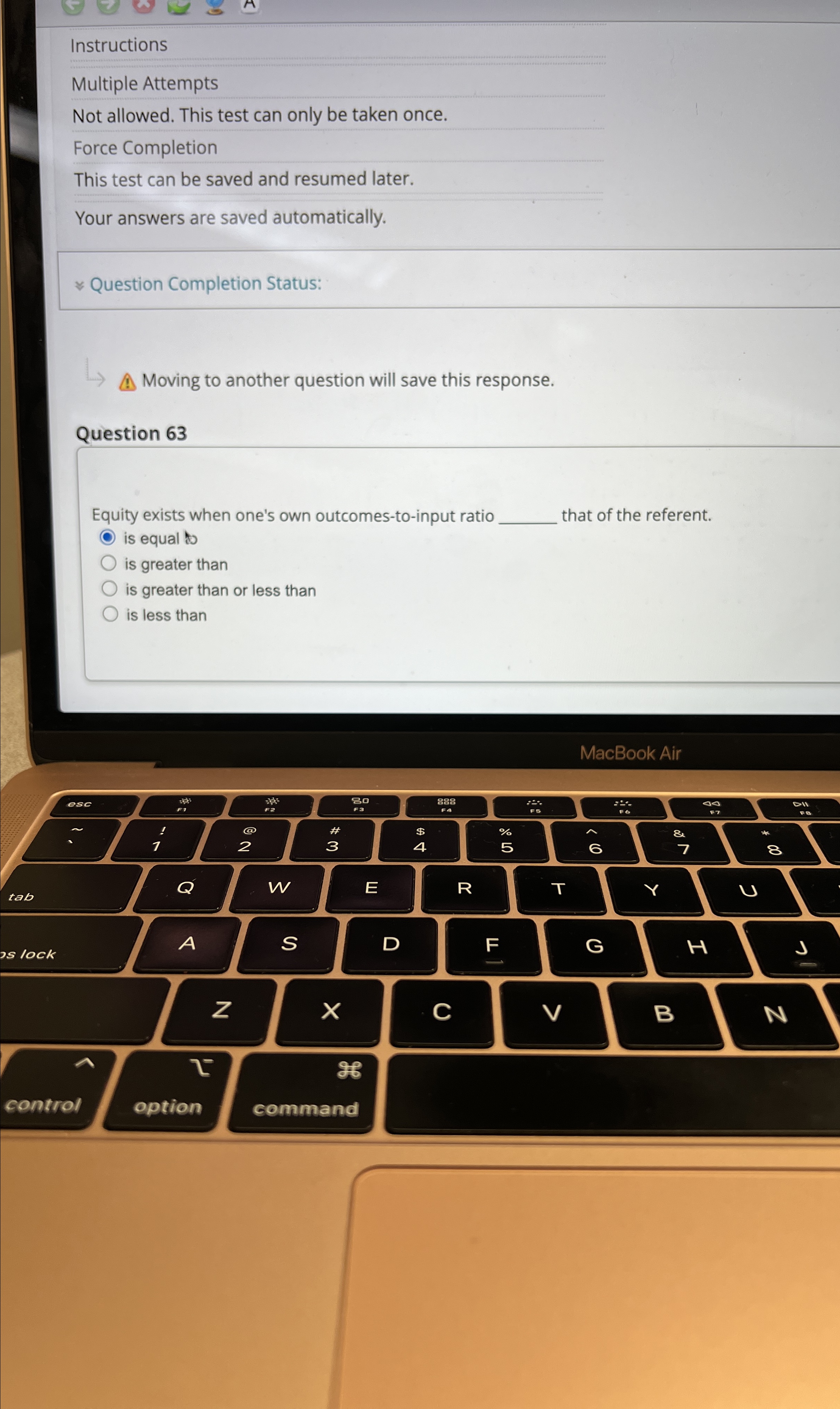  Instructions Multiple Attempts Not allowed. This test can only be taken