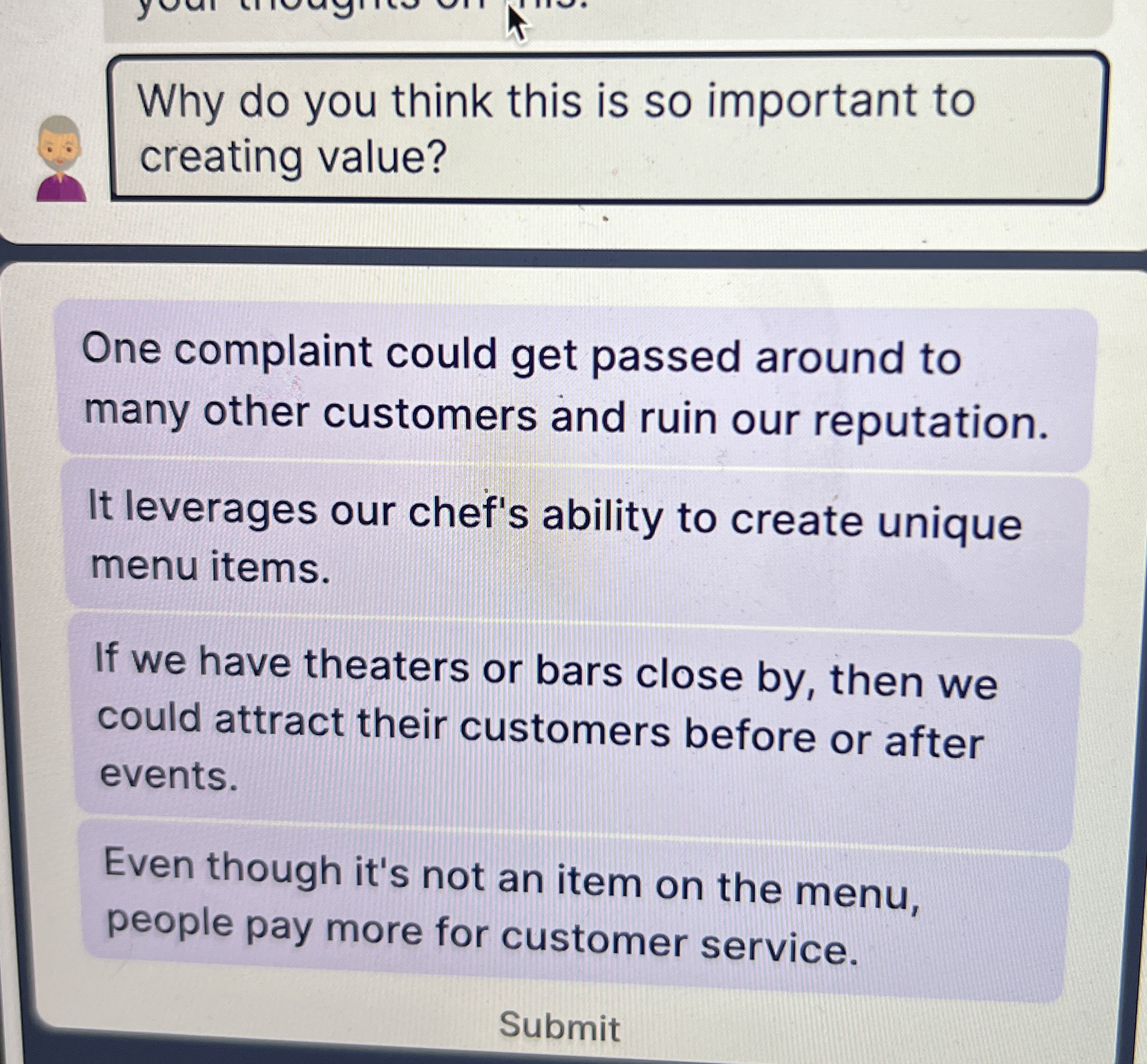  Why do you think this is so important to creating value?