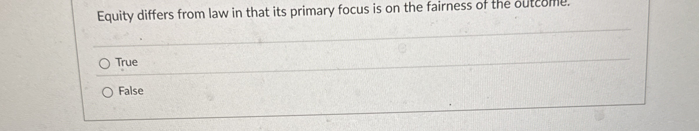  Equity differs from law in that its primary focus is on