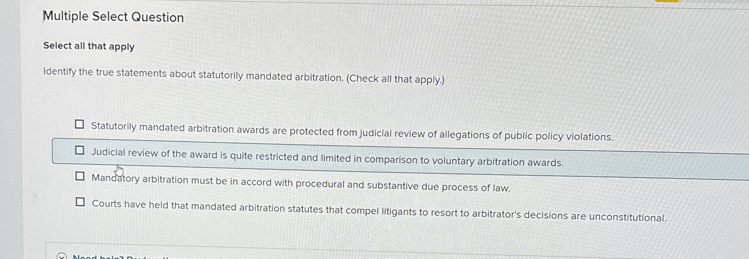  Multiple Select Question Select all that apply Identify the true statements