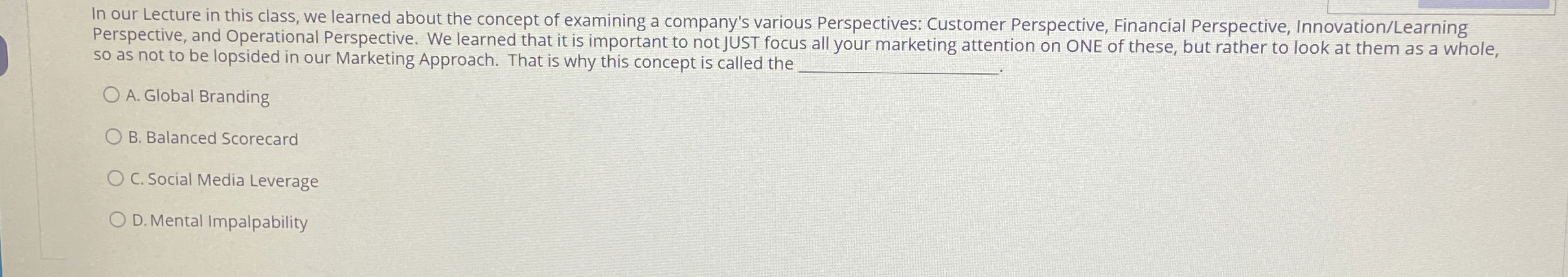  In our Lecture in this class, we learned about the concept