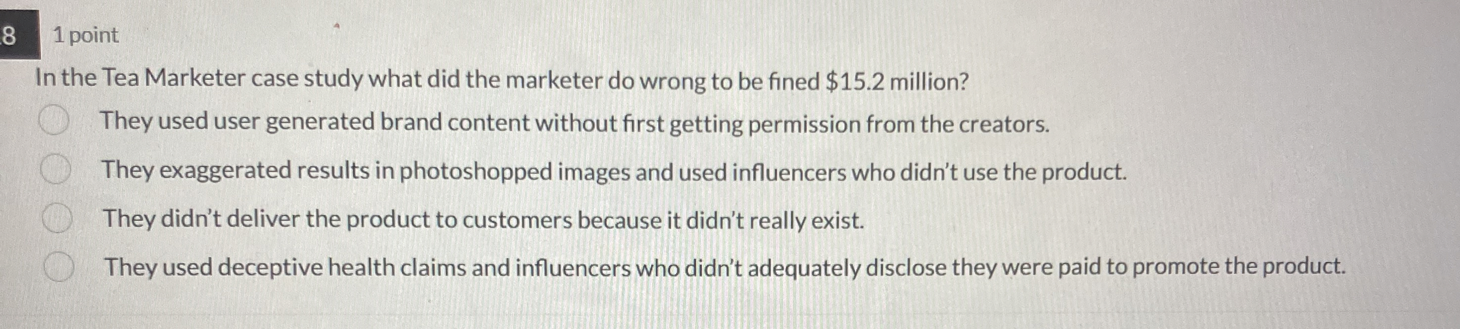  81 point In the Tea Marketer case study what did the