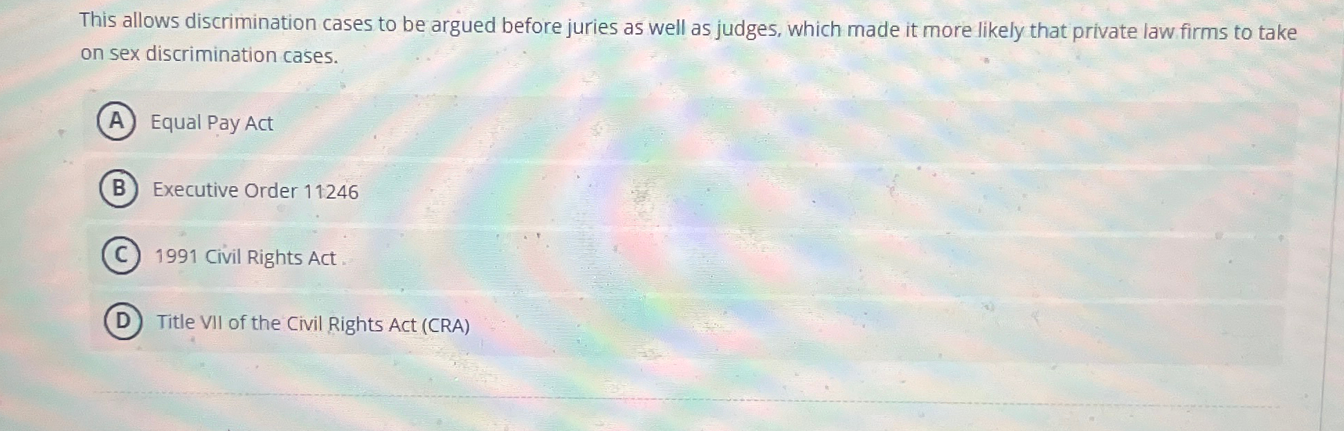  This allows discrimination cases to be argued before juries as well