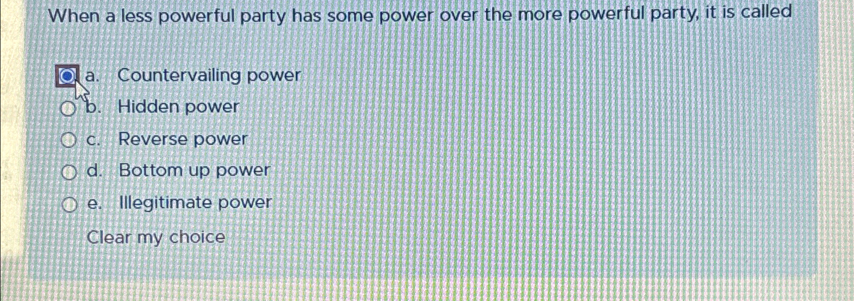  When a less powerful party has some power over the more