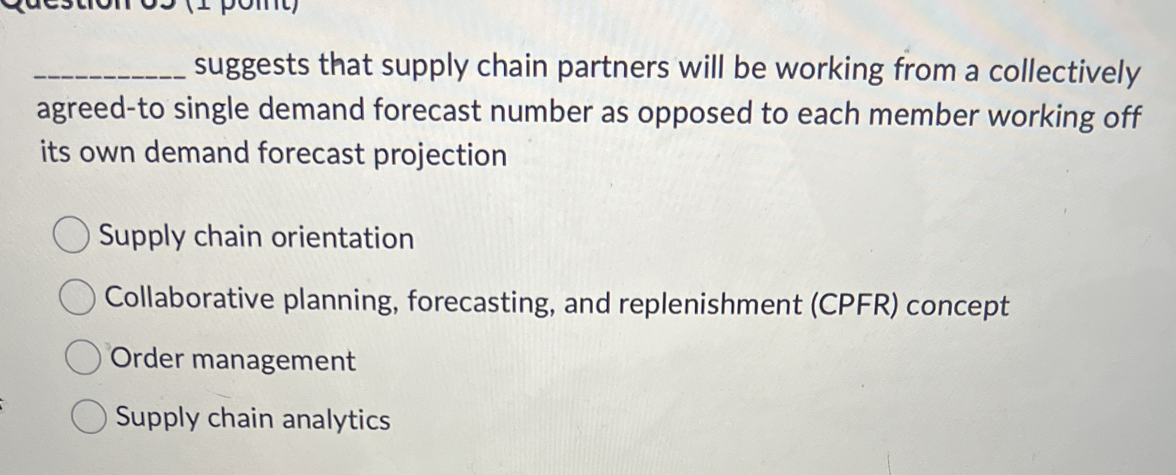  suggests that supply chain partners will be working from a collectively